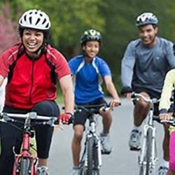 family biking